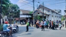 Polsek Tulungagung Kota Kawal Pawai Budaya dan Parade Dolanan Tradisional Sekolah Mutiara Alam Umat